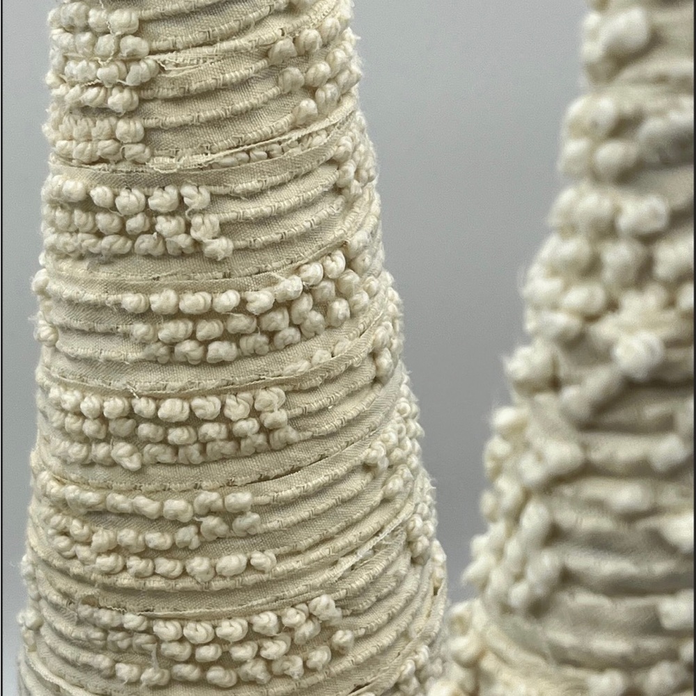3 large hobnail vintage chenille primitive farmhouse Christmas trees handmade - Picture 8 of 10